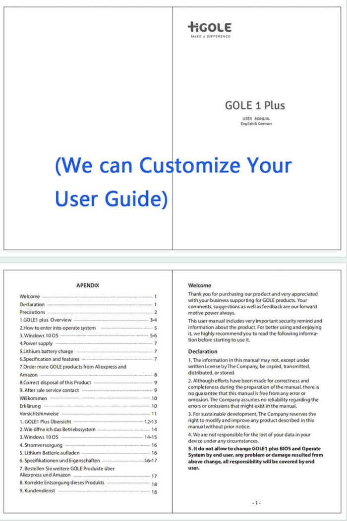 user guide sample for Pos Touch Screen Monitor GolePos F10GML _